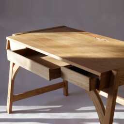 Solid Oak Writing Desk // 3 Drawer Customisable Office Desk - thumbnail 2