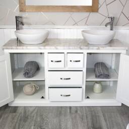 Bathroom Vanity Unit - White Painted With Marble Top & Ceramic Bowl Options 603Pwmcbc - thumbnail 3