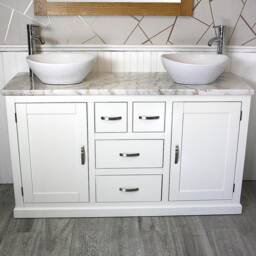 Bathroom Vanity Unit - White Painted With Marble Top & Ceramic Bowl Options 603Pwmcbc - thumbnail 2