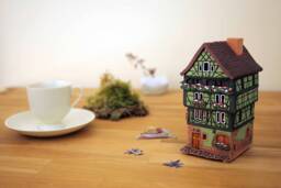 Handmade Ceramic Tealight Holder - Miniature Of Historic House in Colmar