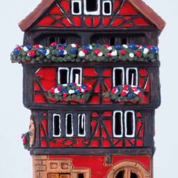 Handmade Ceramic Tealight Holder - Miniature Of Historic House in Colmar - thumbnail 4