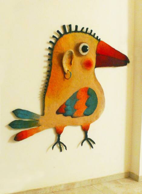 Home Decor - Wall Hanging Tapestry Felt Wall Bird - image 1
