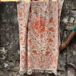 Bohemian Suzani Cotton Throw Blanket - Floral Embroidered Sofa Couch D??cor - thumbnail 3