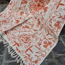 Bohemian Suzani Cotton Throw Blanket - Floral Embroidered Sofa Couch D??cor - thumbnail 4