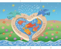 Claire Fontaine Collection Scenic 1. Delightful French Nursery Tal Wall Art, Bright Dreamy Radiant Kids Mural, Joyful Colorful Inspiring - thumbnail 1