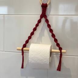 Burgundy Toilet Roll Holder Wall Mounted, Stylish Red Wine Bathroom Hanging Fixture, Unusual Cloakroom Decorations, Cotton Loo Paper Hanger - thumbnail 4