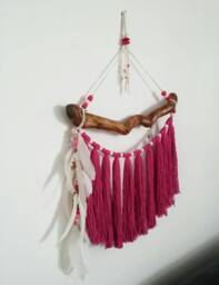 Hot Pink Tassels Boho Garland For Baby Girl Nursery Decor, Tassel Wall Hanging - thumbnail 1