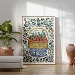 Tomato Basket Poster, Botanical Kitchen Wall Art, Garden Print - thumbnail 4
