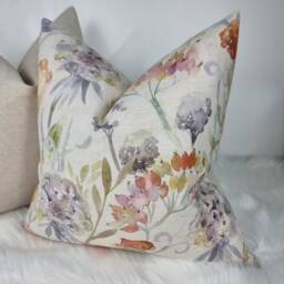 Voyage Maison Country Floral Autumn Linen/Beige Cushion Cover, Pillow Cover Chair Farmhouse Cushion - Cover Only - thumbnail 2