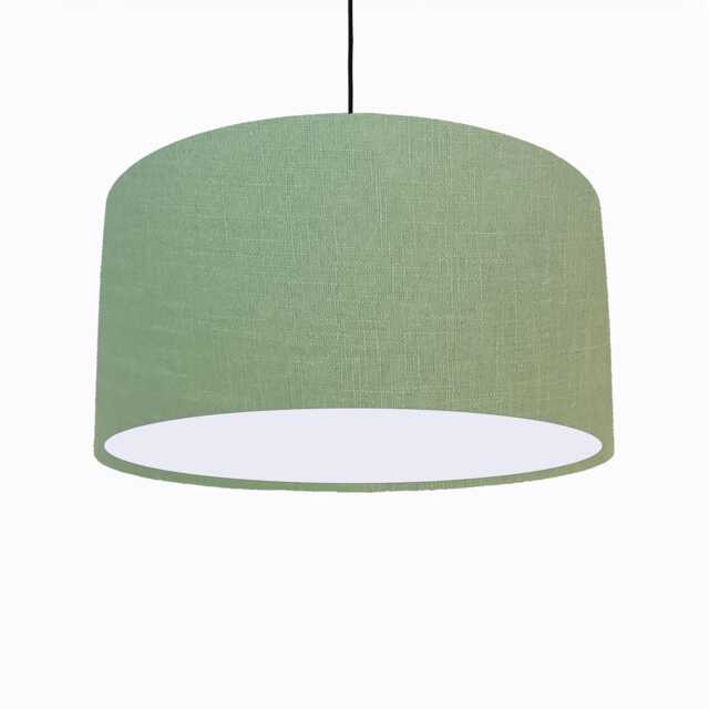 Sage Green Lampshade in Linen With White Lining - image 1