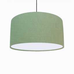 Sage Green Lampshade in Linen With White Lining - thumbnail 1
