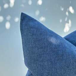 Denim Blue Linen Pillow Cover Minimalist Home Decor - All Duties Paid Usa - thumbnail 3