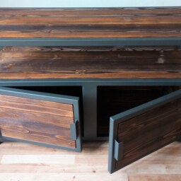 Industrial, Tv Stand, Cabinet, Rustic, Shelf, Media Console, Living Room, Storage, Furniture, Commode - thumbnail 3