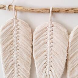 Colour Sections Macrame Leaf , Macram?? Hanging Bedroom Decor Wall Art Boho Natural Home Next Day Shipping - thumbnail 4