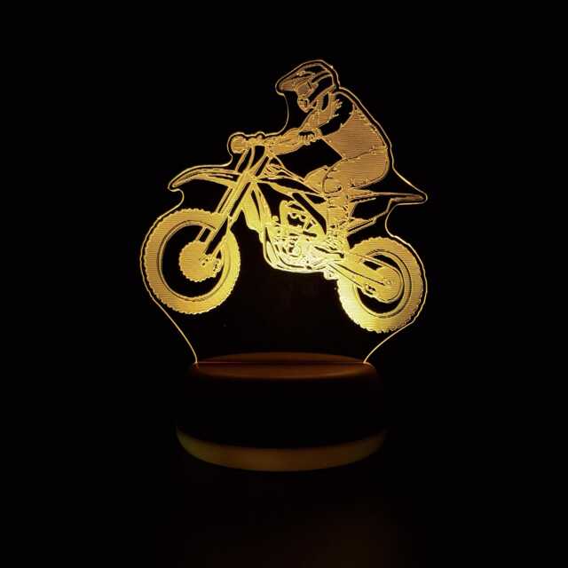 Personalised Motocross Bike Led Lamp, Rider, Motorbike Gifts For Him, Kids Night Light, Bedroom Moto Gp, Stunt Motofx - image 1