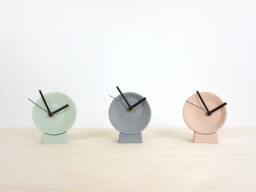 Handmade Stoneware Off-Center Clock, Modern Desk Clock