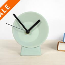 Handmade Stoneware Off-Center Clock, Modern Desk Clock - thumbnail 2