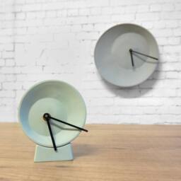 Handmade Stoneware Off-Center Clock, Modern Desk Clock - thumbnail 4
