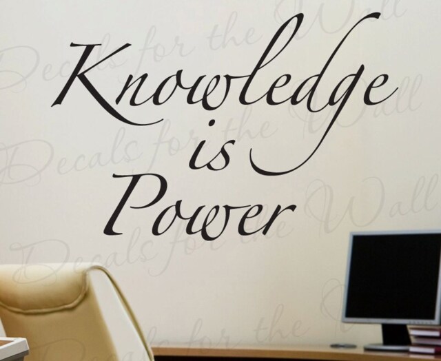 Knowledge Power Office Inspirational Motivational Achievement Success Quote Lettering Decor Sticker Graphic Art Vinyl Large Wall Decal I06 - image 1