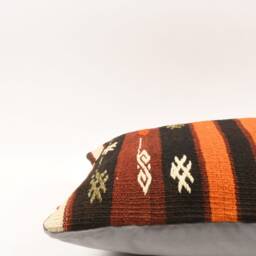 Bohemian Kilim Pillow 16x24 Handwoven Wool Cushion Cover - thumbnail 4
