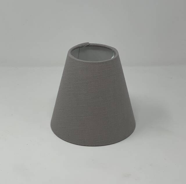 Grey Textured 100% Linen Small Candle Clip Wall Tapered Lampshade - image 1
