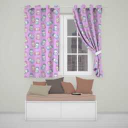 Kawaii Sugar Jar Bottles With Glitter Sprinkles Purple Background Seamless Pattern Readymade Eyelet Ring Top Thermal 100% Blackout Curtains - thumbnail 1