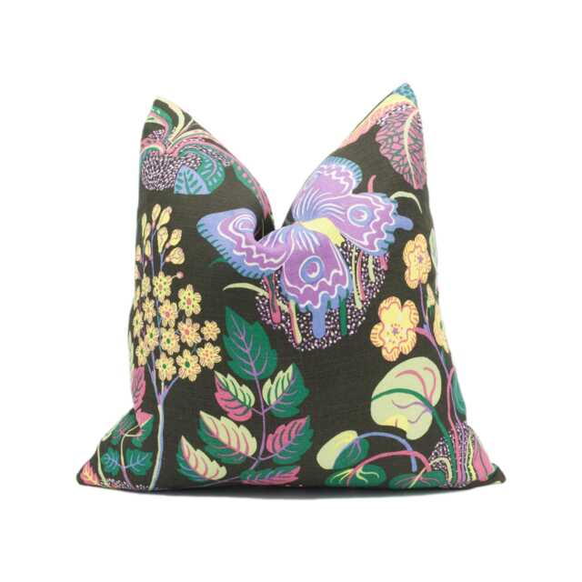 Schumacher - Exotic Butterfly Black Signature Josef Frank Whimsical Designer Cushion Cover Luxury Throw Pillow Handmade - image 1