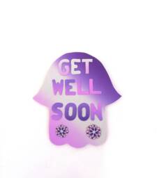 Personalized Polymer Clay Hamsa Nursery Name Sign, Purple Kids Room Wall Art, Good Luck Gift - thumbnail 1