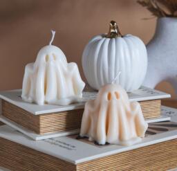 Spooky Ghost Candle Soy Wax Halloween Decor, Unique Home Decoration - thumbnail 1