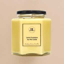 Lemon Eucalyptus Essential Oil Scented Candles, Natural Vegan Soy Wax Yellow Candle, Insect Candles Strong Smelling - thumbnail 3