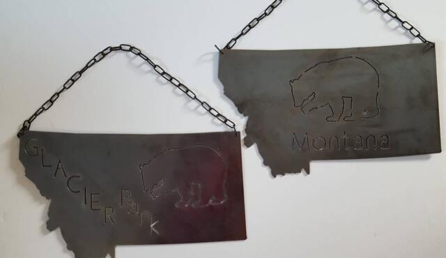 Metal Wall Art. Montana Glacier Park. Montana. Bear Decor. Gift. Wildlife - image 1