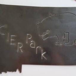 Metal Wall Art. Montana Glacier Park. Montana. Bear Decor. Gift. Wildlife - thumbnail 2