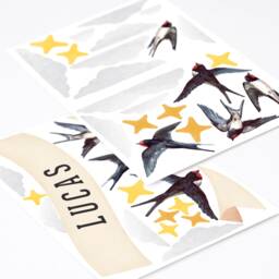 Personalised Name Wall Sticker With Swallows - thumbnail 3