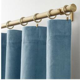 Pair Of Baby Blue Velvet Curtains, Bedroom Living Room Custom Curtains - thumbnail 2