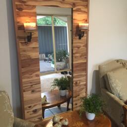 Unique Hand-Made Full-Length Feature Mirror Made From Eco-Friendly Cypress Wood On Sale - thumbnail 2