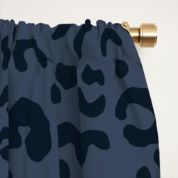 Blackout Window Curtains, Leopard Print, Navy Blue, Animal Maximalist Decor, Safari Jungle Bedroom, Wildlife Lover - thumbnail 2