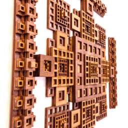 Laser Cut Wood Mandala Geometric Fractal Wall Art - thumbnail 4