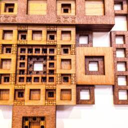 Laser Cut Wood Mandala Geometric Fractal Wall Art - thumbnail 2