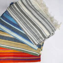 Dancing Blues Cotton Blanket 130 X 200 Fair Trade - thumbnail 2