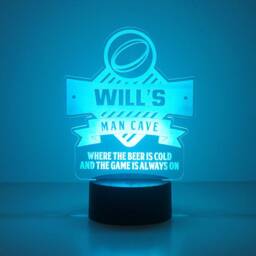 Custom Rugby Fan Light Up Sign. Rugby Sport Tv Room Light. Man Cave Bar Led Lamp. Personalised Gift D40R Christmas Present - thumbnail 2