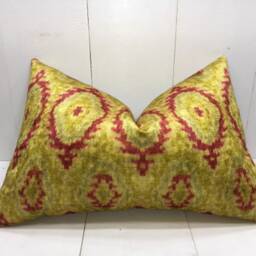 Handwoven Silk Ikat Pillow Cover - 16x24 Gift For Mom - thumbnail 2
