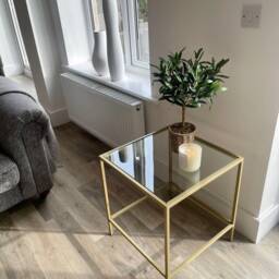 Madison Glass Metal Side Table - Gold - thumbnail 4