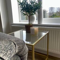 Madison Glass Metal Side Table - Gold - thumbnail 3