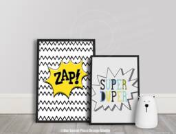 Kids Wall Art Superhero Print Boys Decor Nursery Prints Toddler - thumbnail 1