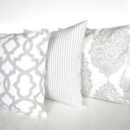 Gray Pillow Cover French Grey Ticking Stripe Throw Pillows Home Decor - thumbnail 4