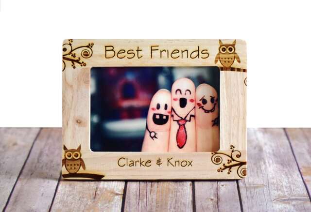 Personalized Wood Photo Frame - Best Friends Gift, Engraved 4x6