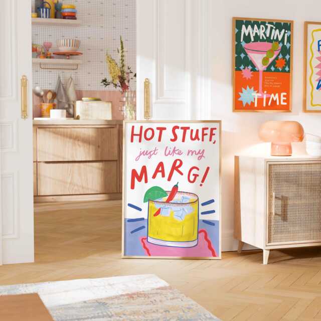 Margarita Cocktail Art Print Colourful Kitchen & Home Bar Decor - image 1