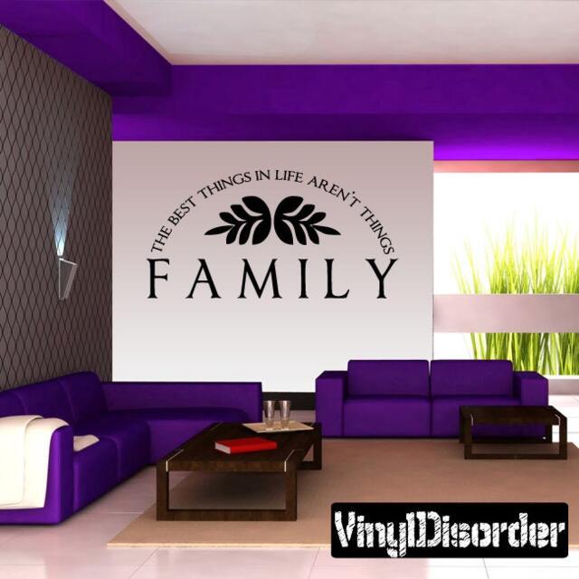 Family The Best Things in Life Aren't - Vinyl Wall Decal Quotes Sticker F003Et - image 1