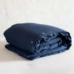 Indigo Linen Duvet Cover, Natural Flax Bedding, Queen, King, Twin, Blue Covers