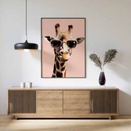 Giraffe Print, Poster, Funny Animal D??cor, Wall Art, in Sunglasses Modern D??cor - thumbnail 1